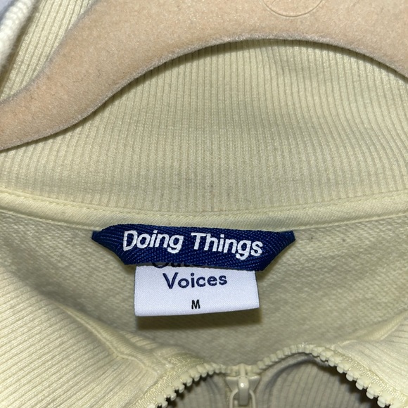 Outdoor Voices Cotton Terry 1/2 Zip Sweatshirt, M, light yellow - Picture 4 of 6